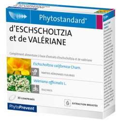 PhytoStandard ESCHSCHOLTZIA & VALÉRIANE - 30 comprimés - PHARMACIE VERTE - Herboristerie à Nantes depuis 1942 - Plantes en Vrac 