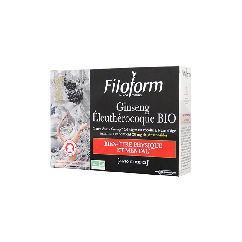 GINSENG & ÉLEUTHÉROCOQUE Bio - 20 ampoules - PHARMACIE VERTE - Herboristerie à Nantes depuis 1942 - Plantes en Vrac - Tisane - E GINSENG & ÉLEUTHÉROCOQUE Bio - 20 ampoules - PHARMACIE VERTE - Herboristerie à Nantes depuis 1942 - Plantes en Vrac - Tisane - E