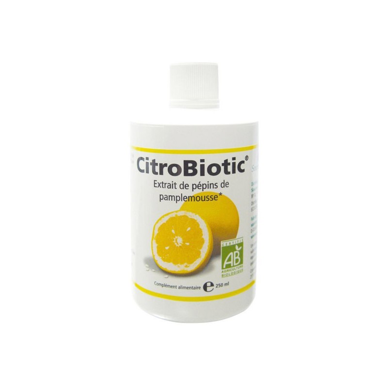 CITROBIOTIC 250ml - PHARMACIE VERTE - Herboristerie à Nantes depuis 1942 - Plantes en Vrac - Tisane - EPS - Bourgeon - Mycothéra CITROBIOTIC 250ml - PHARMACIE VERTE - Herboristerie à Nantes depuis 1942 - Plantes en Vrac - Tisane - EPS - Bourgeon - Mycothéra