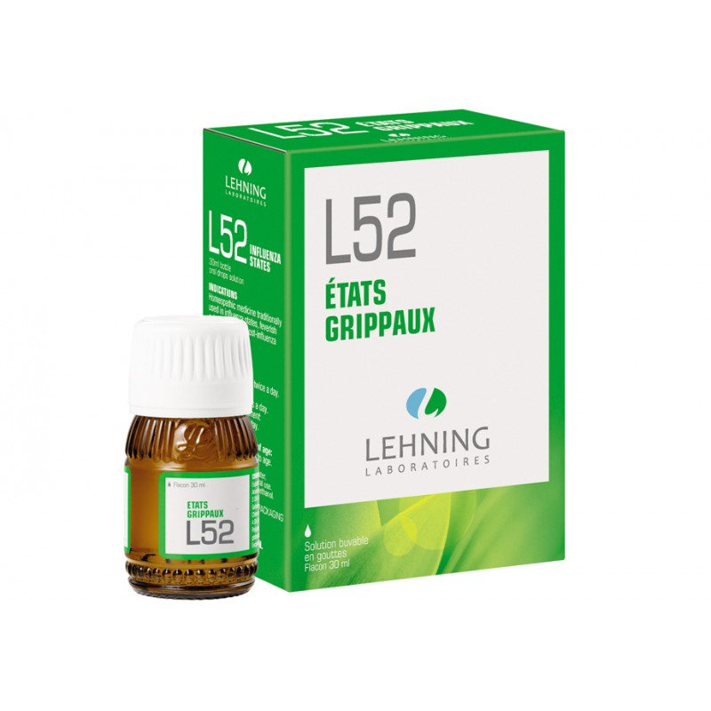 L52 - Etats grippaux - Flacon 30ml - PHARMACIE VERTE - Herboristerie à Nantes depuis 1942 - Plantes en Vrac - Tisane - EPS - Bou