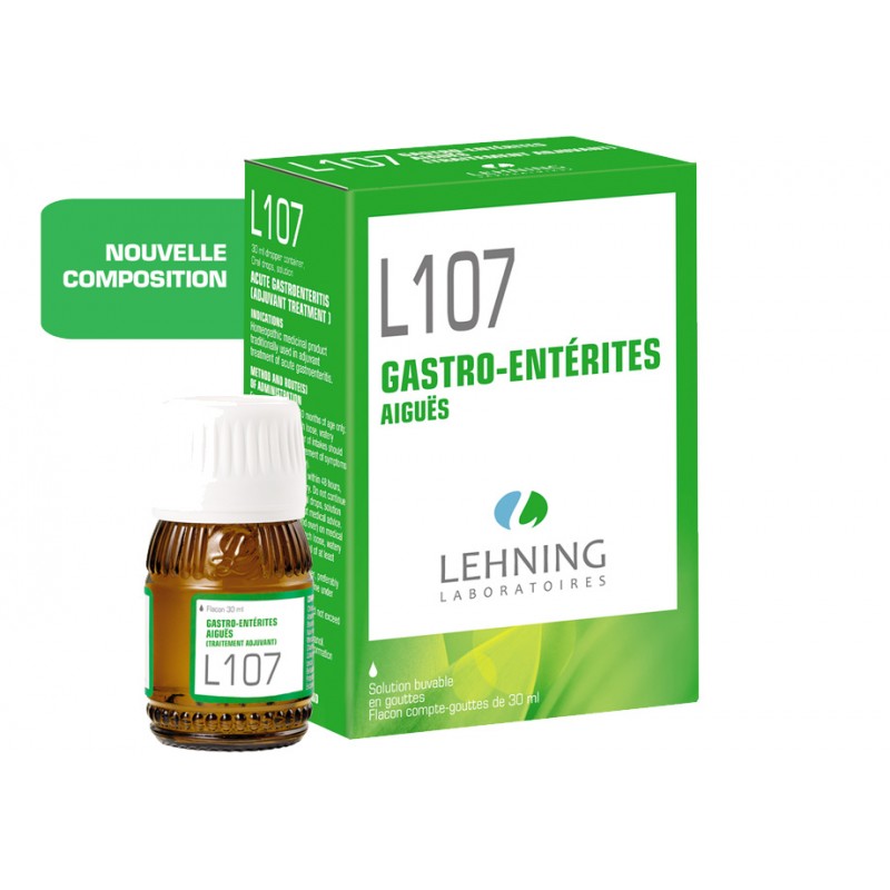 L107 - Gastro Entérites - Flacon 30ml - PHARMACIE VERTE - Herboristerie à Nantes depuis 1942 - Plantes en Vrac - Tisane - EPS - 