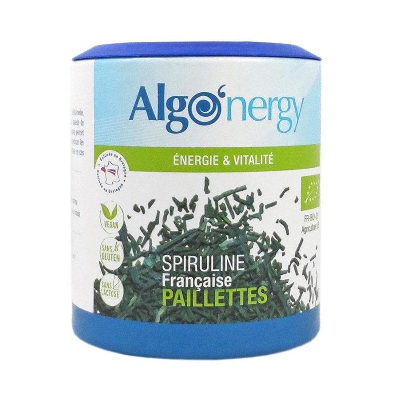 ALGO'NERGY - SPIRULINE  France BIO Paillettes - 100gr - PHARMACIE VERTE - Herboristerie à Nantes depuis 1942 - Plantes en Vrac -