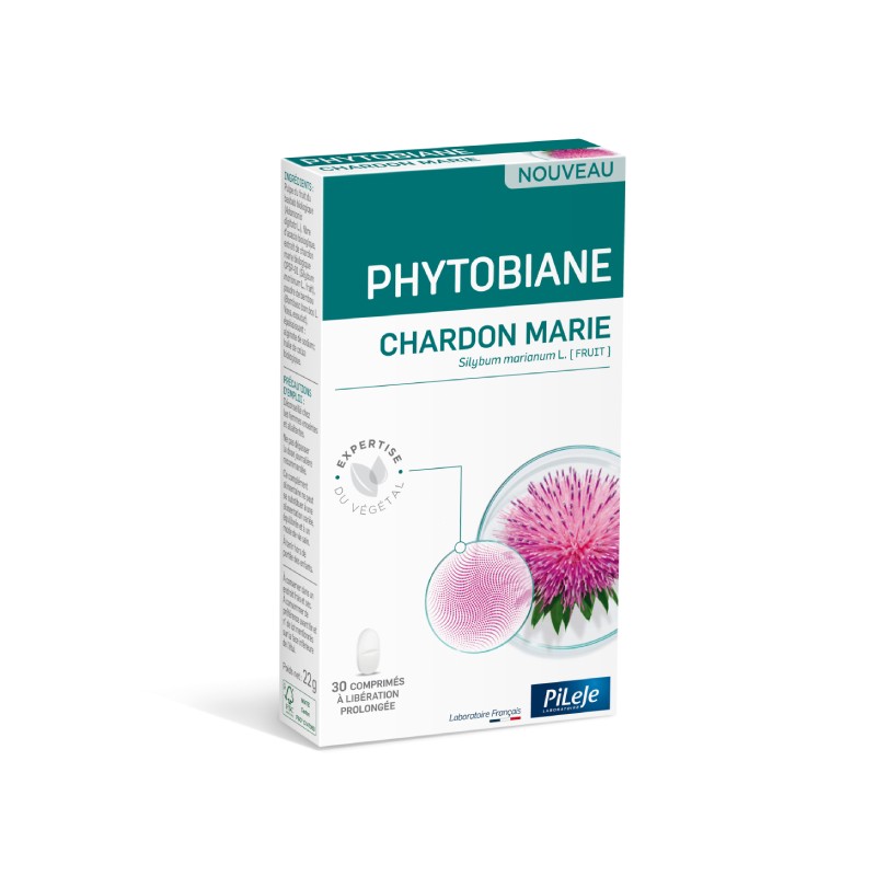 PHYTOBIANE Chardon Marie - 30 comprimés a liberation prolongée - PHARMACIE VERTE - Herboristerie à Nantes depuis 1942 - Plantes PHYTOBIANE Chardon Marie - 30 comprimés a liberation prolongée - PHARMACIE VERTE - Herboristerie à Nantes depuis 1942 - Plantes