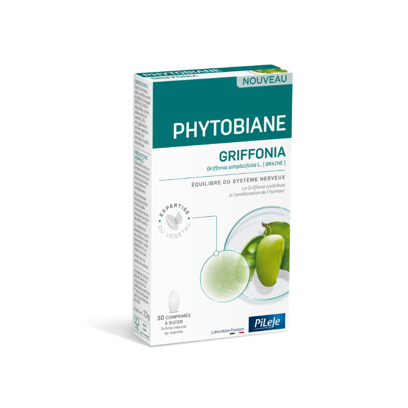 PHYTOBIANE Griffonia - 30 comprimés a sucer - PHARMACIE VERTE - Herboristerie à Nantes depuis 1942 - Plantes en Vrac - Tisane - PHYTOBIANE Griffonia - 30 comprimés a sucer - PHARMACIE VERTE - Herboristerie à Nantes depuis 1942 - Plantes en Vrac - Tisane -