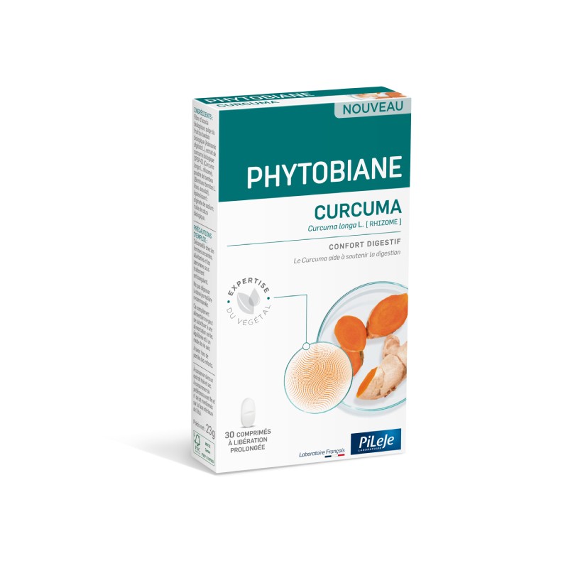 PHYTOBIANE Curcuma - 30 comprimés a liberation prolongée - PHARMACIE VERTE - Herboristerie à Nantes depuis 1942 - Plantes en Vra PHYTOBIANE Curcuma - 30 comprimés a liberation prolongée - PHARMACIE VERTE - Herboristerie à Nantes depuis 1942 - Plantes en Vra