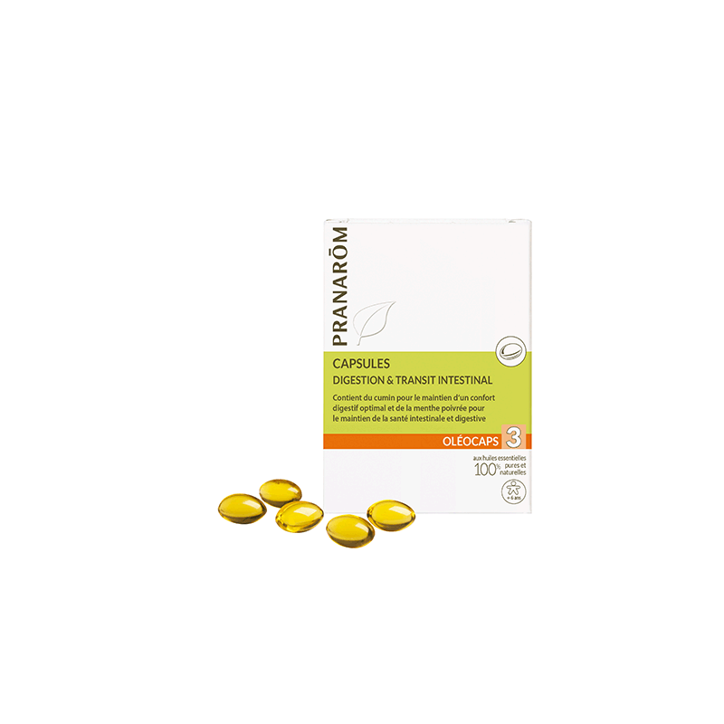 Oleocaps 3 - Digestion Transit Intestinal - 30 capsules - PHARMACIE VERTE - Herboristerie à Nantes depuis 1942 - Plantes en Vrac Oleocaps 3 - Digestion Transit Intestinal - 30 capsules - PHARMACIE VERTE - Herboristerie à Nantes depuis 1942 - Plantes en Vrac