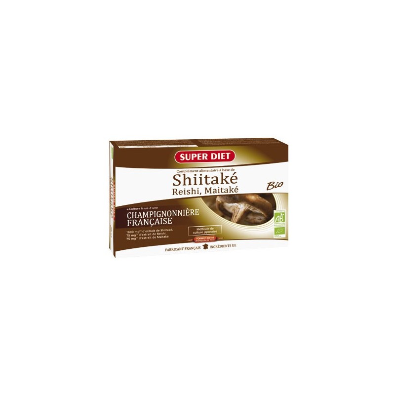 Shiitaké Bio - 20 ampoules 15ml - PHARMACIE VERTE - Herboristerie à Nantes depuis 1942 - Plantes en Vrac - Tisane - EPS - Bourge Shiitaké Bio - 20 ampoules 15ml - PHARMACIE VERTE - Herboristerie à Nantes depuis 1942 - Plantes en Vrac - Tisane - EPS - Bourge
