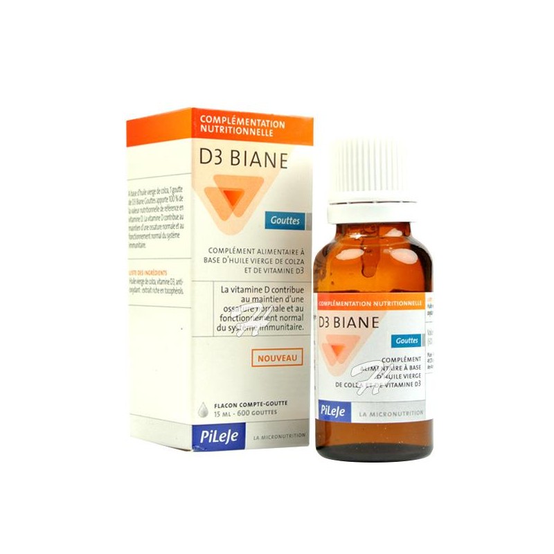 D3 BIANE Gouttes - 20ml - PHARMACIE VERTE - Herboristerie à Nantes depuis 1942 - Plantes en Vrac - Tisane - EPS - Bourgeon - Myc D3 BIANE Gouttes - 20ml - PHARMACIE VERTE - Herboristerie à Nantes depuis 1942 - Plantes en Vrac - Tisane - EPS - Bourgeon - Myc