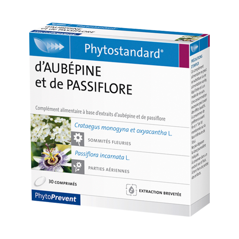PhytoStandard AUBEPINE & PASSIFLORE - 30 comprimés - PHARMACIE VERTE - Herboristerie à Nantes depuis 1942 - Plantes en Vrac - Ti